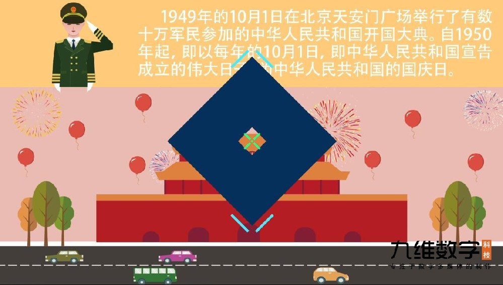 动感国庆节假日mg宣传动画